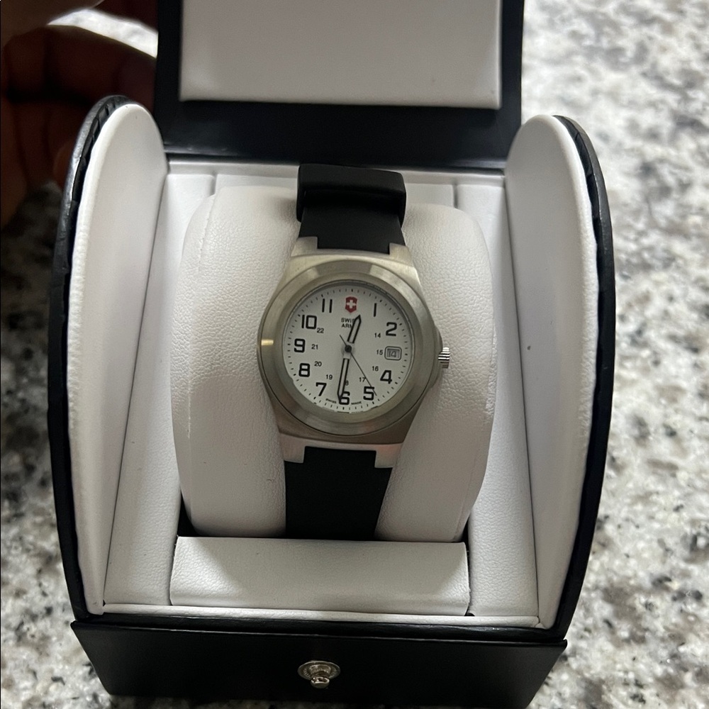 Victorinox “Swiss Army” Black and Silver Watch
